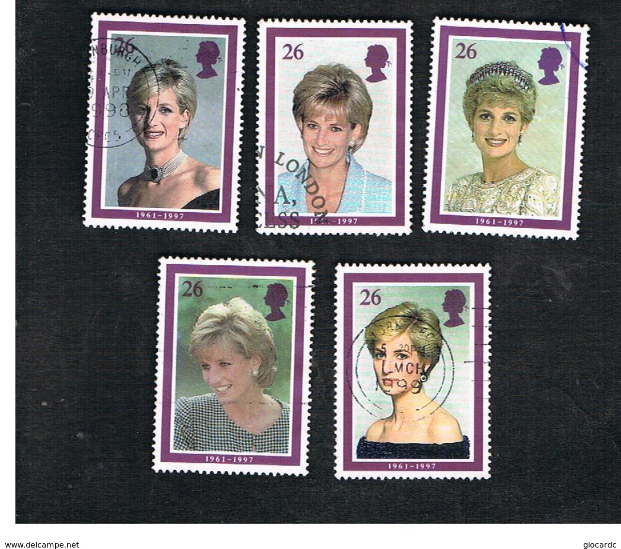 GRAN BRETAGNA.GREAT BRITAIN -  SG 2021  -  1998  DIANA, PRINCESS OF WALES (COMPLET SET OF 5) - USATI - Usati