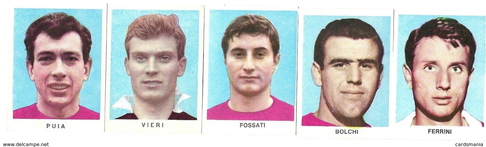 5 FIGURINE TORINO DOLFAR 1968/69 (FERRINI-PUIA-VIERI-FOSSATI-BOLCHI) - Altri & Non Classificati