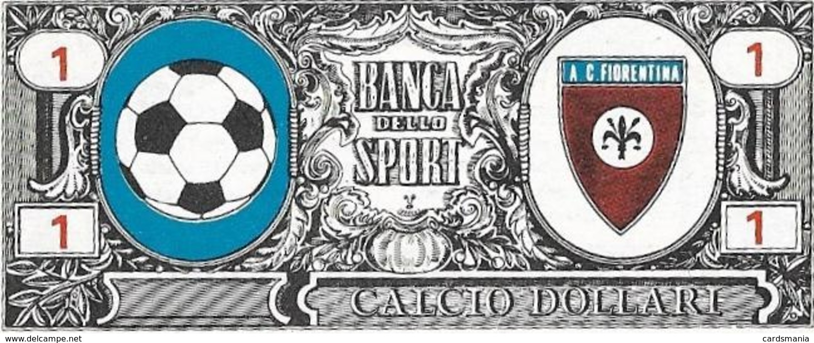 FIGURINA CALCIO DOLLARI RITMO CALTAGIRONE SCUDETTO FIORENTINA ANNI '60 - Altri & Non Classificati