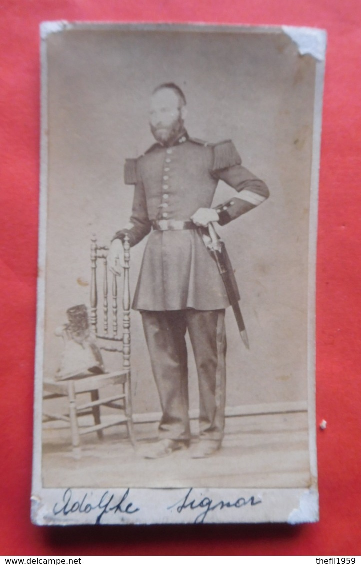 Photo Vers 1900 Officier Pompier Adolphe Signor à Ronse / Renaix - Métiers