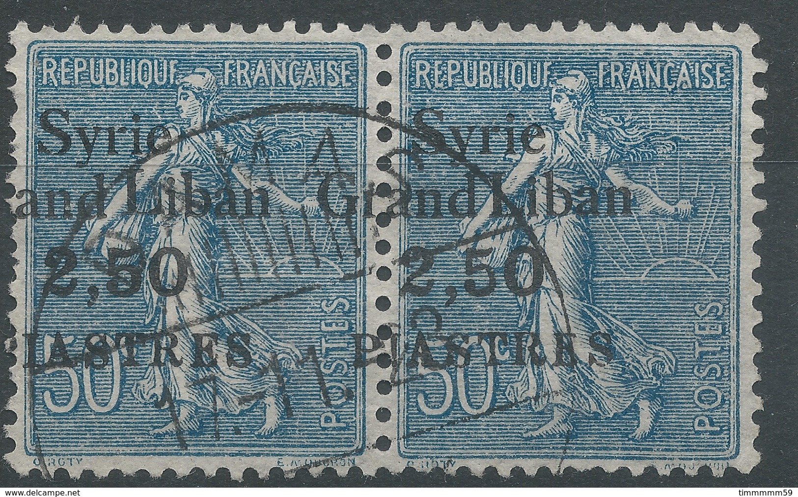 Lot N°48313  Variété/Paire Du N°97, Oblit Cachet à Date De DAMAS, Surcharge Déplacé - Oblitérés