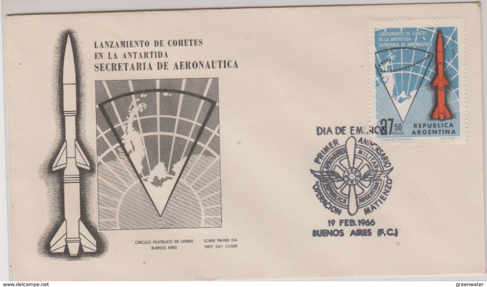 Argentina 1966 Lanzamiento De Cohetes En La Antartida  1v FDC (42457) - Ongebruikt