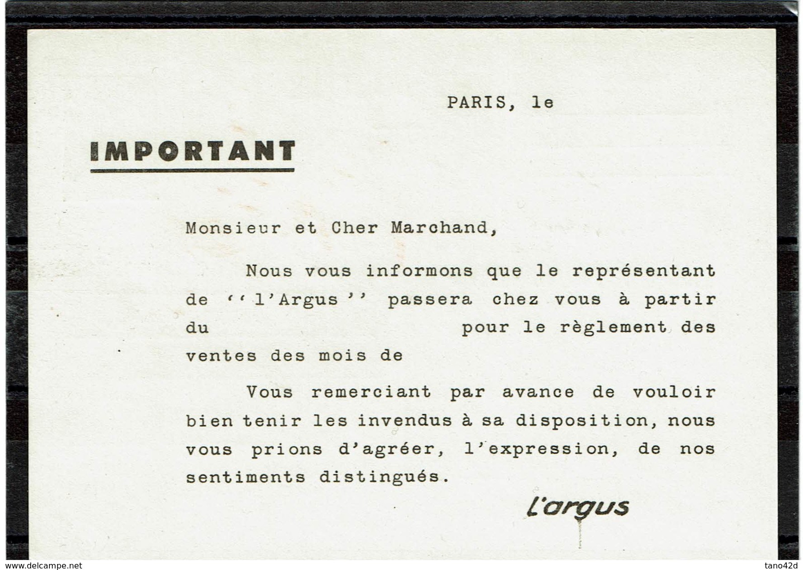 VIS1 - EP CP CHEFFER 30c REPIQUAGE L'ARGUS AUTOMOBILE - Cartes Postales Repiquages (avant 1995)