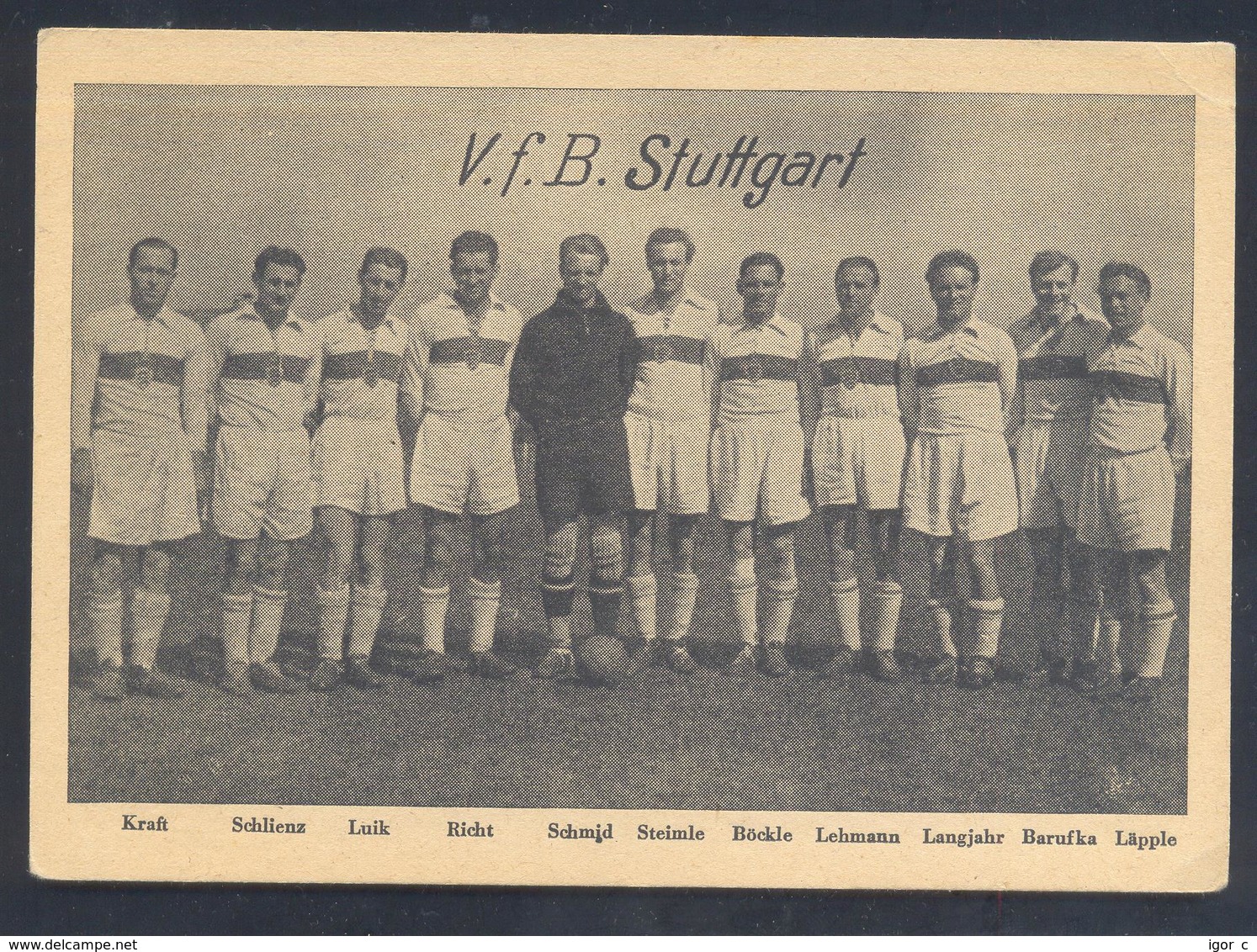Germany 1946 Card: Football Fussball Soccer Calcio: VfB Stuttgar Süddeutscher Meister 1946 - Autres & Non Classés