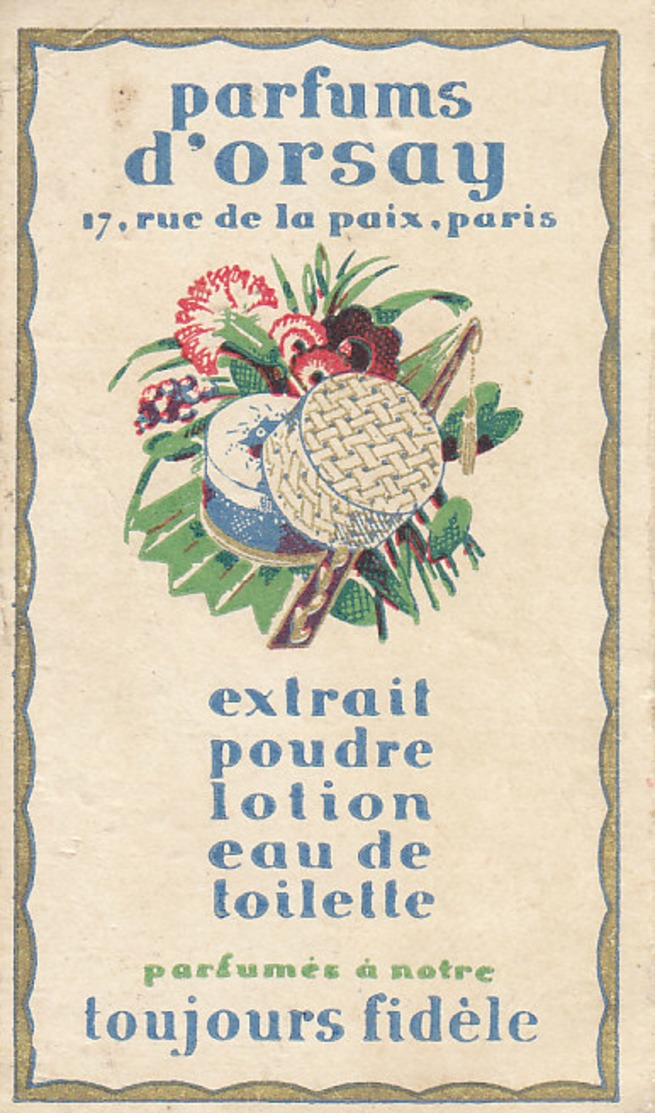 Carte Parfumée Des Parfuns D' Orsay - Vintage (until 1960)