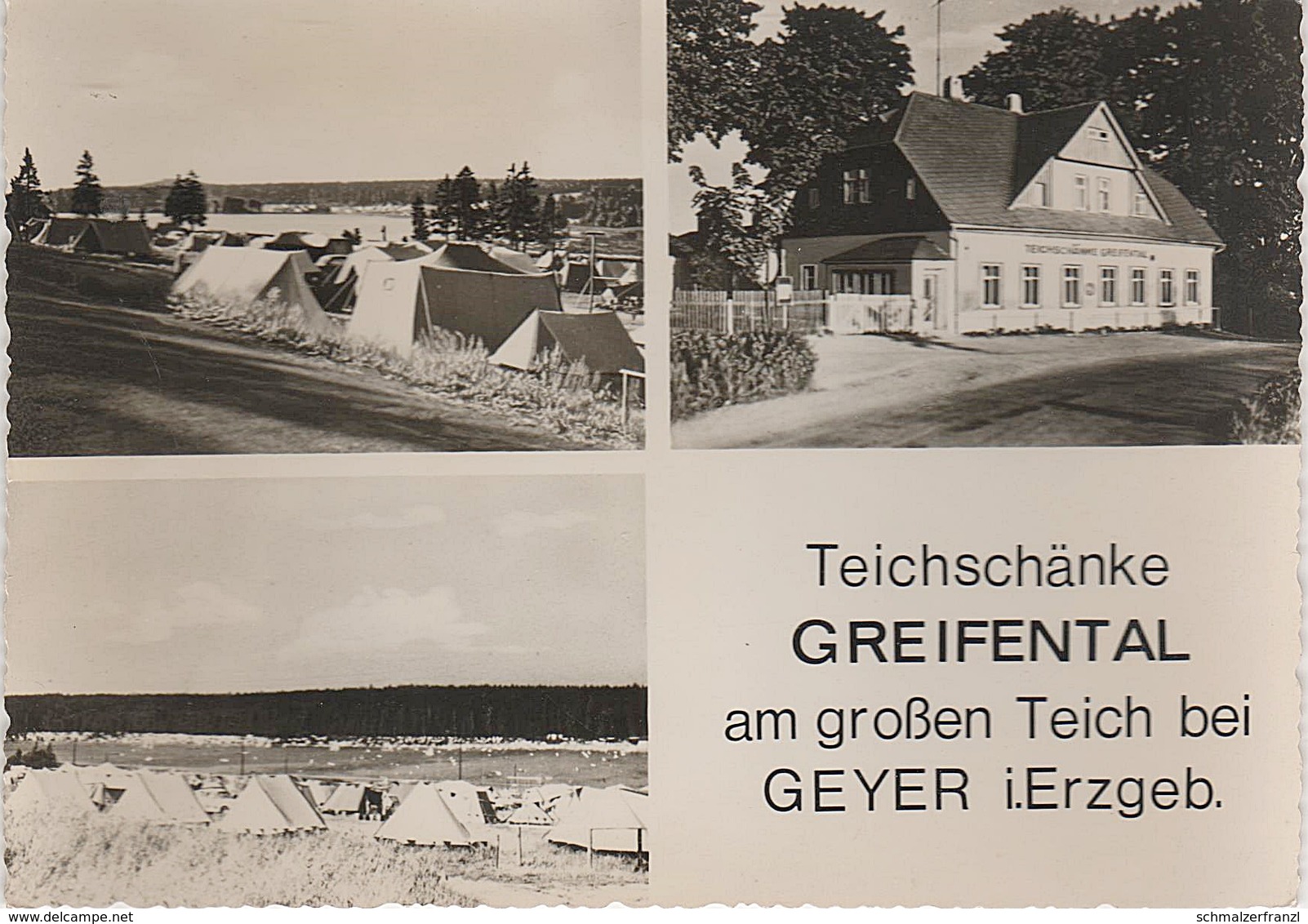 AK Geyer Gasthof Teichschänke Greifental Großer Teich Campingplatz Greifensteine A Thum Jahnsbach Erzgebirge DDR - Geyer