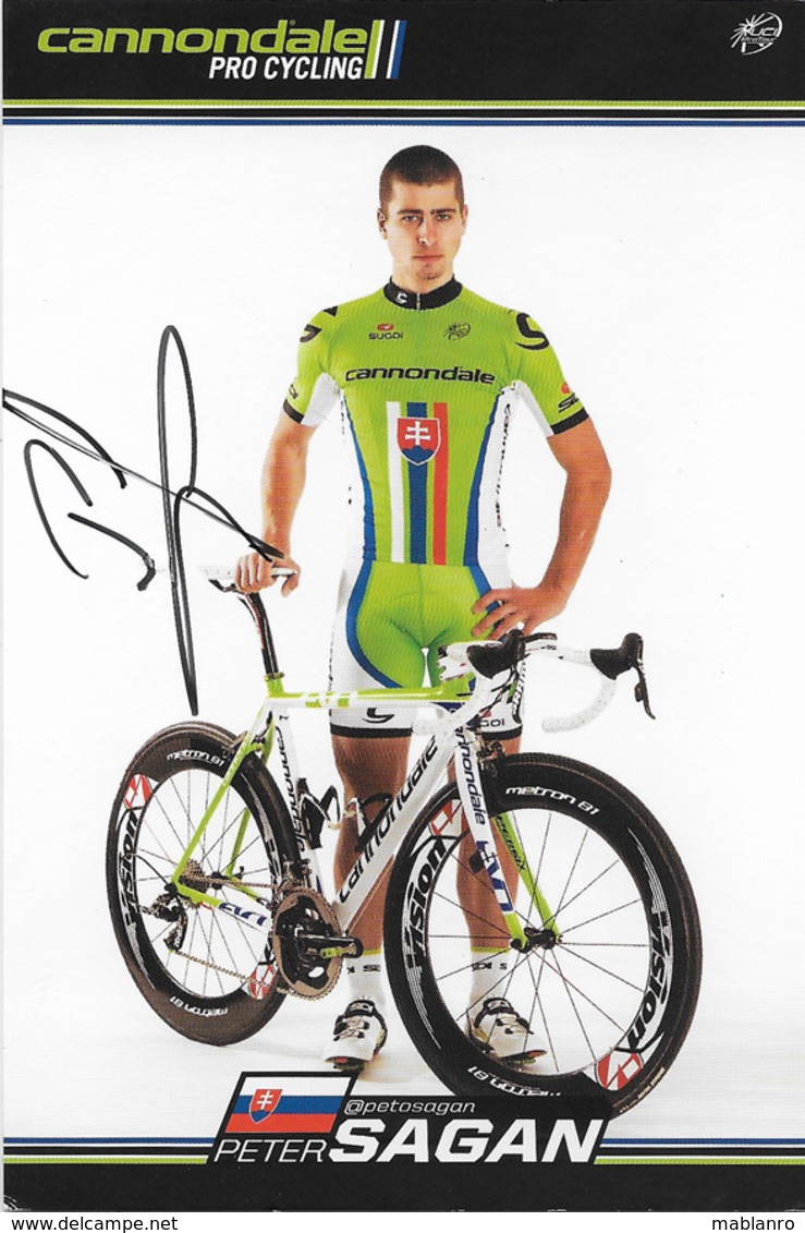 CARTE CYCLISME PETER SAGAN SIGNEETEAM CANNONDALE 2013 - Cyclisme