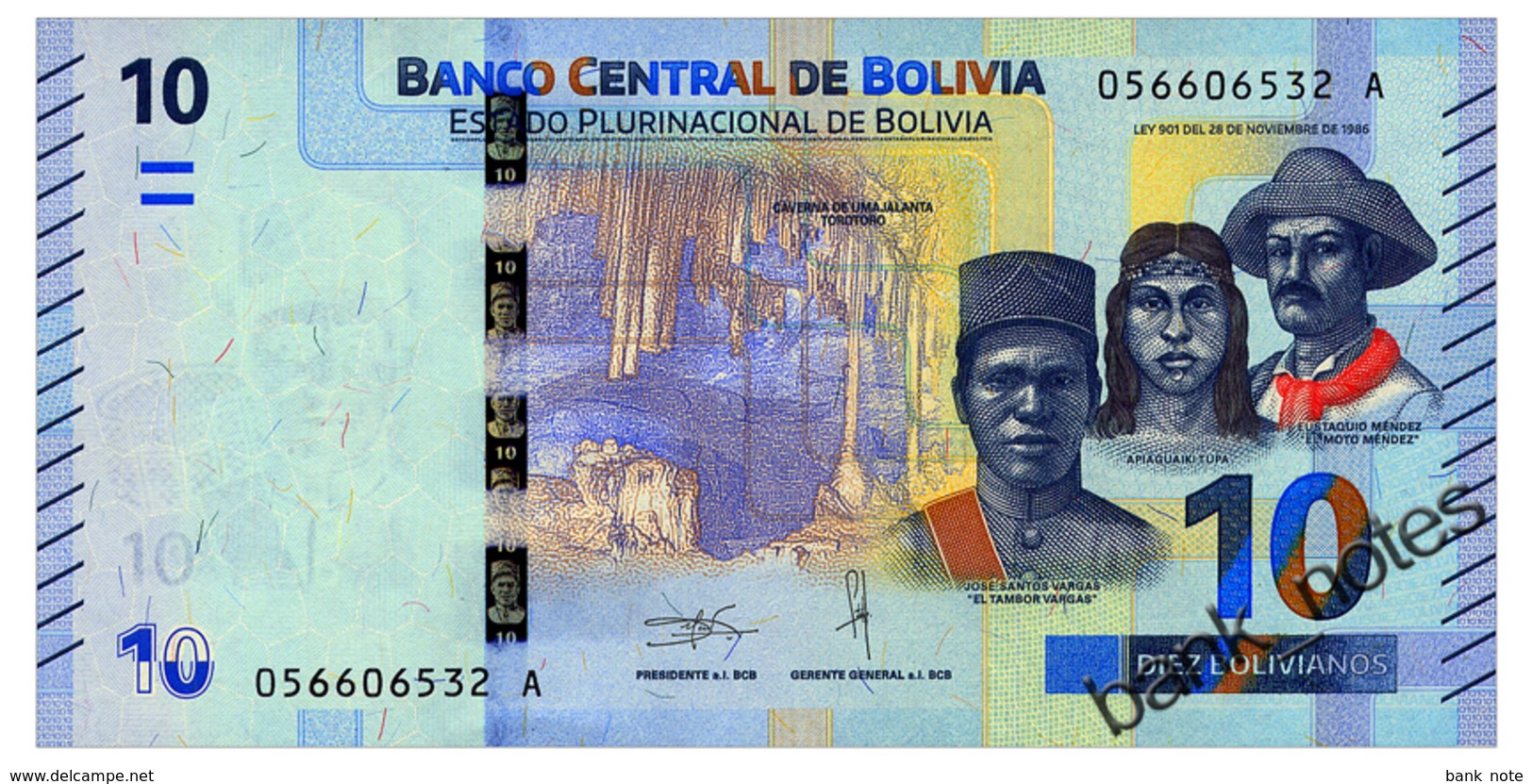 BOLIVIA 10 BOLIVIANOS 1986(2018) Pick 248 Unc - Bolivia