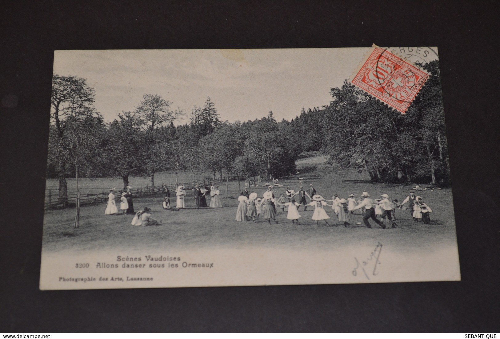 Carte Postale 1907 Suisse Scene Vaudoise Allons Danser Sous Les Ormeaux - Autres & Non Classés