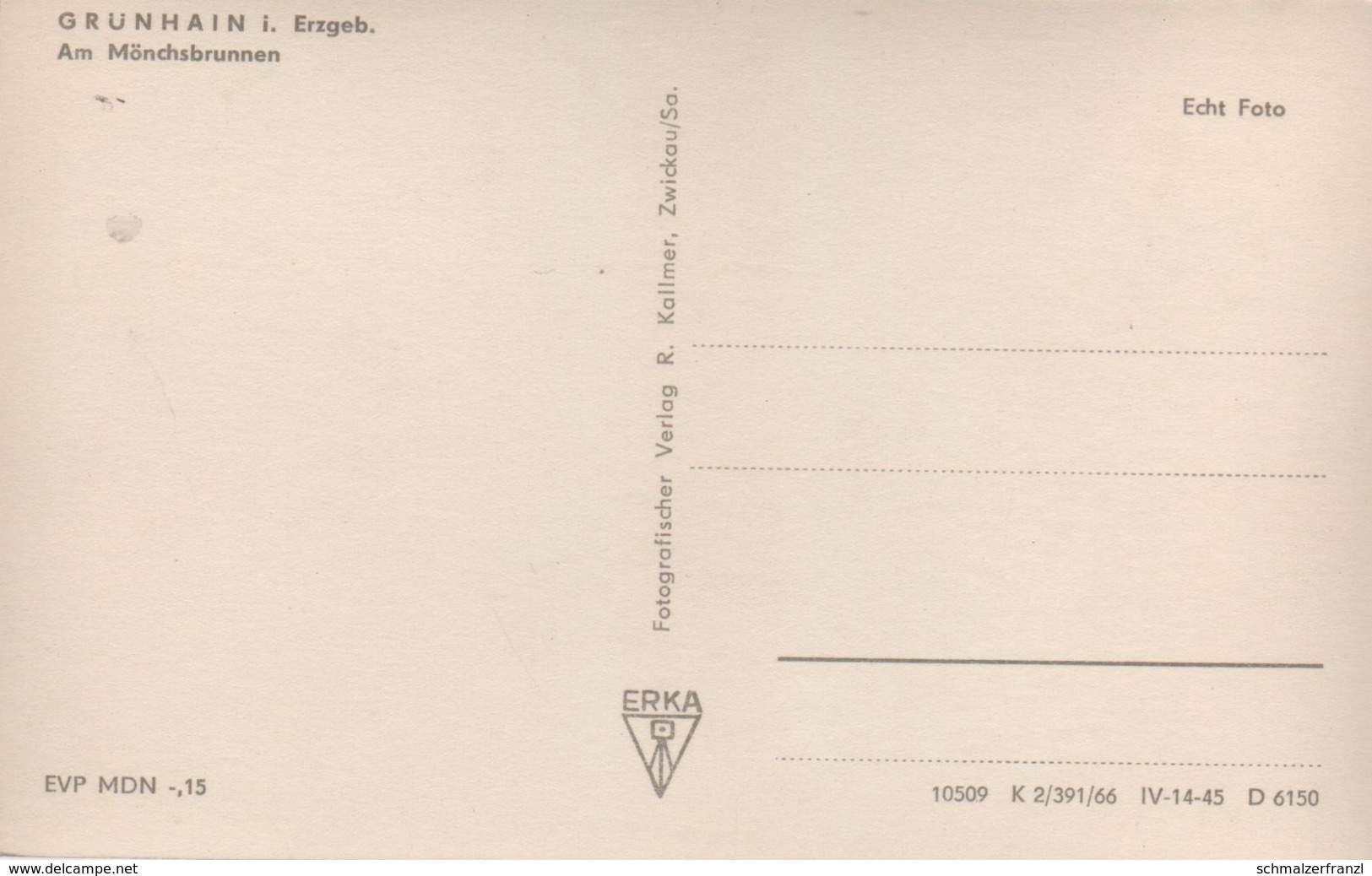 AK Grünhain Am Mönchsbrunnen A Beierfeld Aue Schwarzenberg Lauter Bernsbach Elterlein Raschau Schwarzbach Erzgebirge DDR - Gruenhain