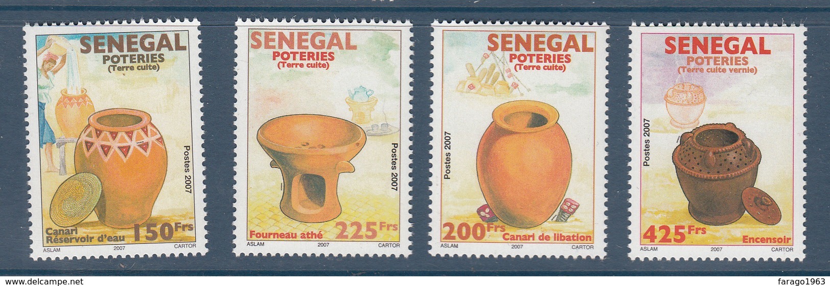 2007 2011 Senegal Pottery Poteries Complete Set Of 4 MNH  DIFFICULT - Senegal (1960-...)