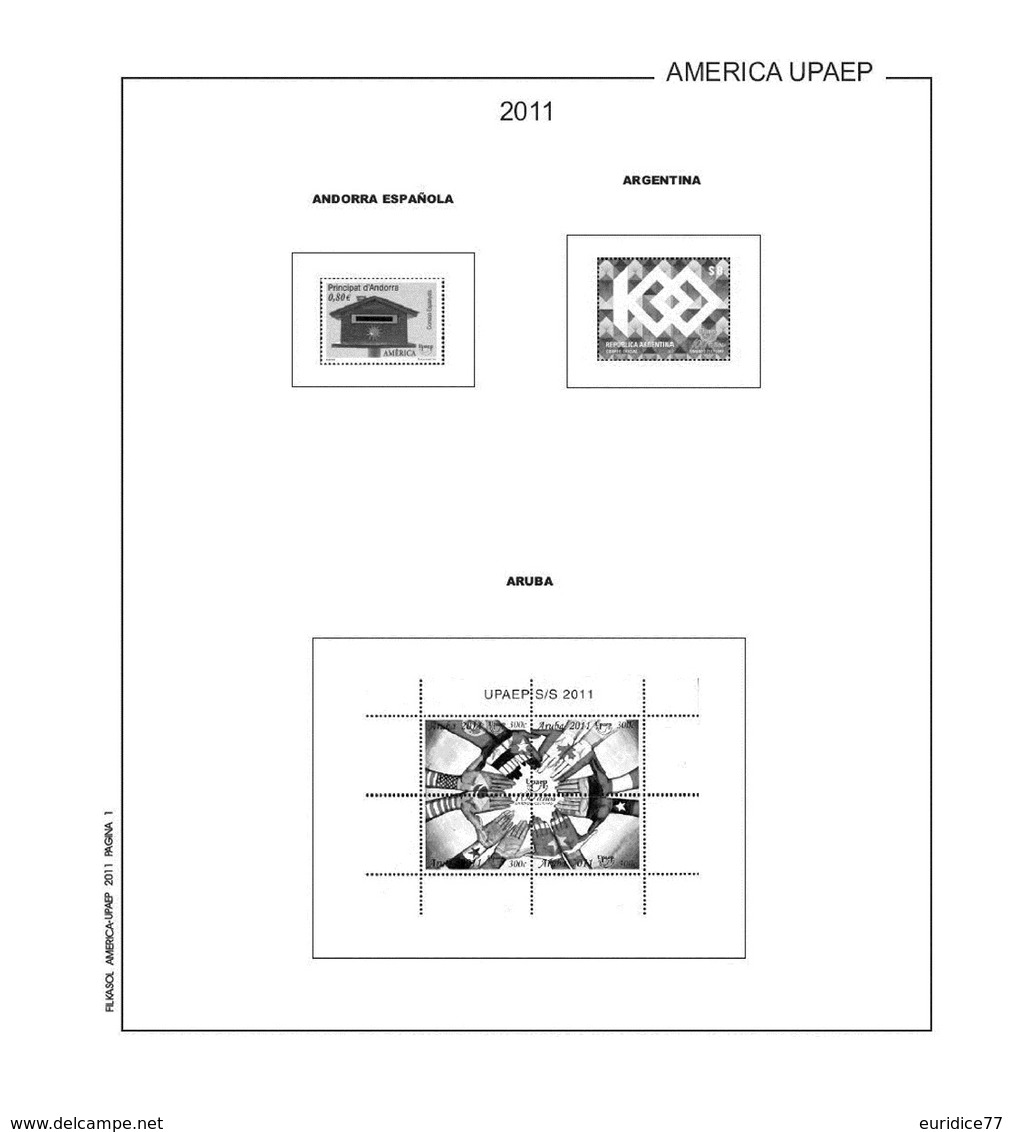 Suplemento Filkasol America U.P.A.E.P. 2010-2014 - Ilustrado Para Album 15 Anillas - Pre-Impresas