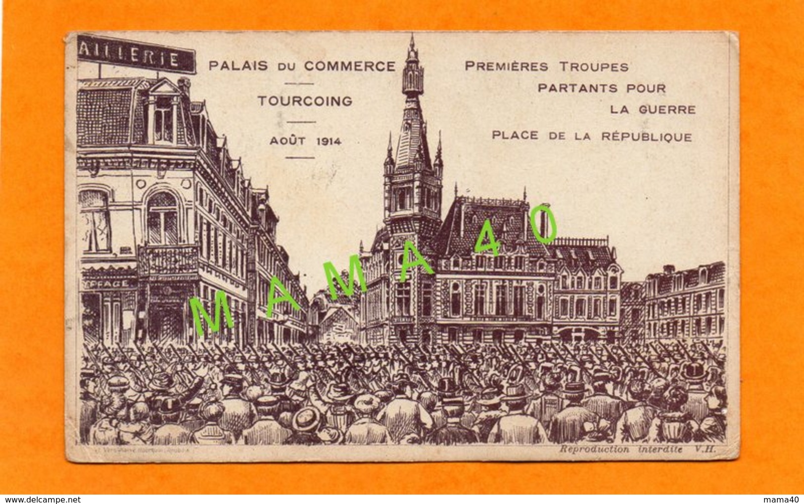 CPA - 59 - TOURCOING - PREMIERES TROUPES PARTANTS POUR LA GUERRE AOUT 1914 - MILITARIA - WWI - Tourcoing