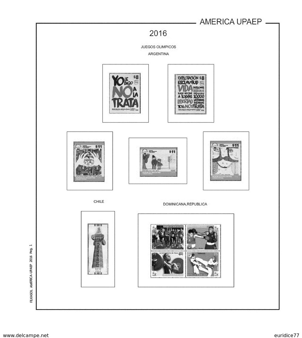 Suplemento Filkasol America U.P.A.E.P. 2015-2018 + Filoestuches HAWID Transparentes - Pre-Impresas