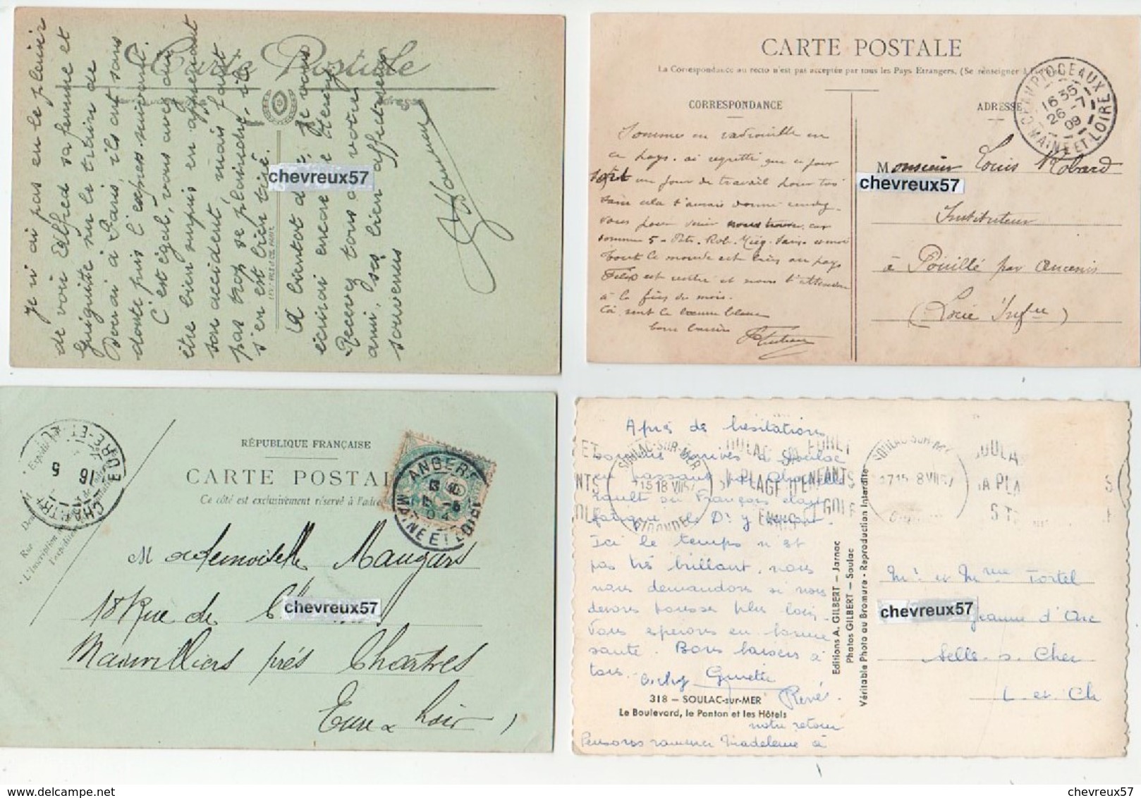 VILLES ET VILLAGES DE FRANCE - Lot 6 - 20 cartes anciennes