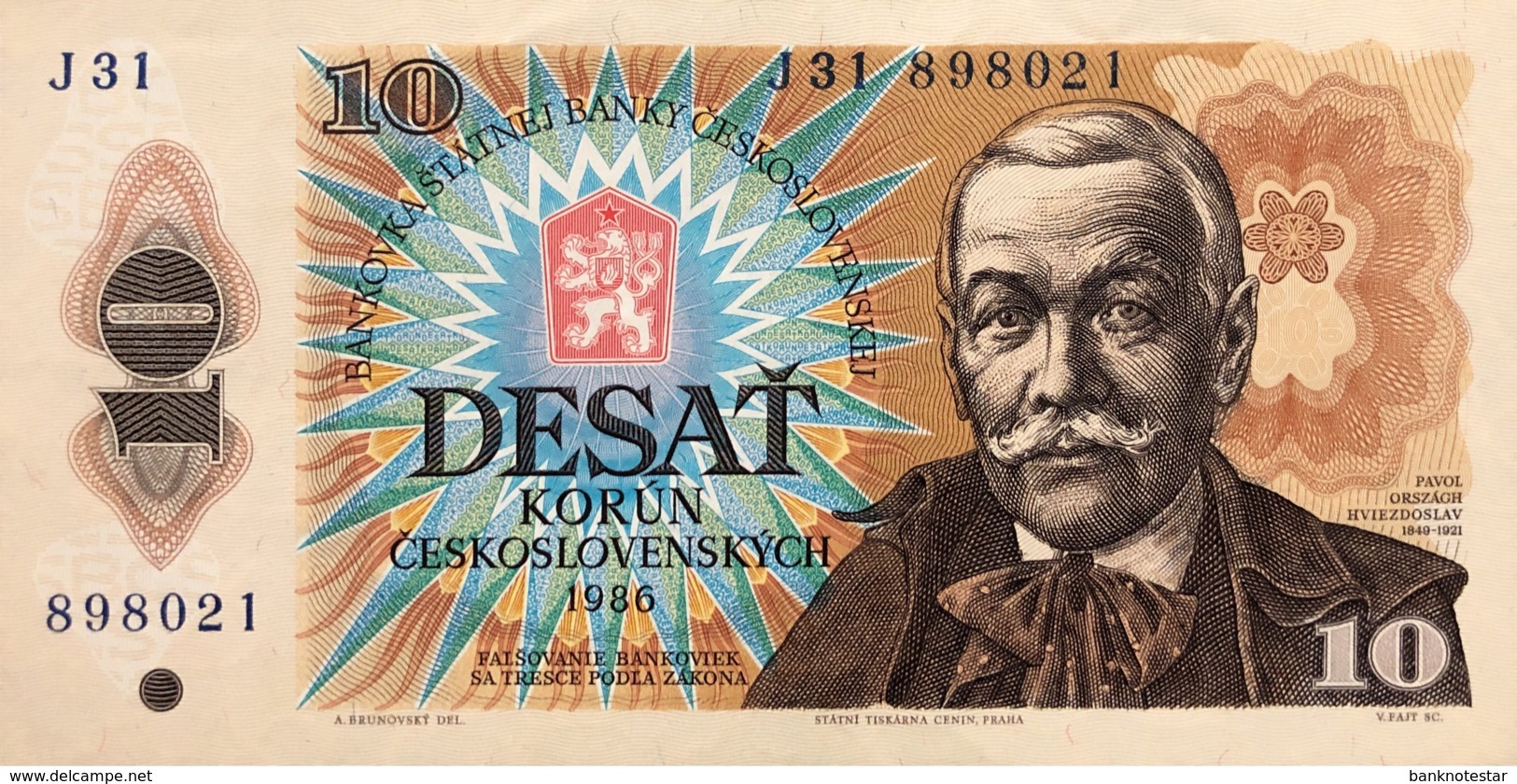 Czechoslovakia 10 Korun, P-94 (1986) - UNC - Tschechoslowakei