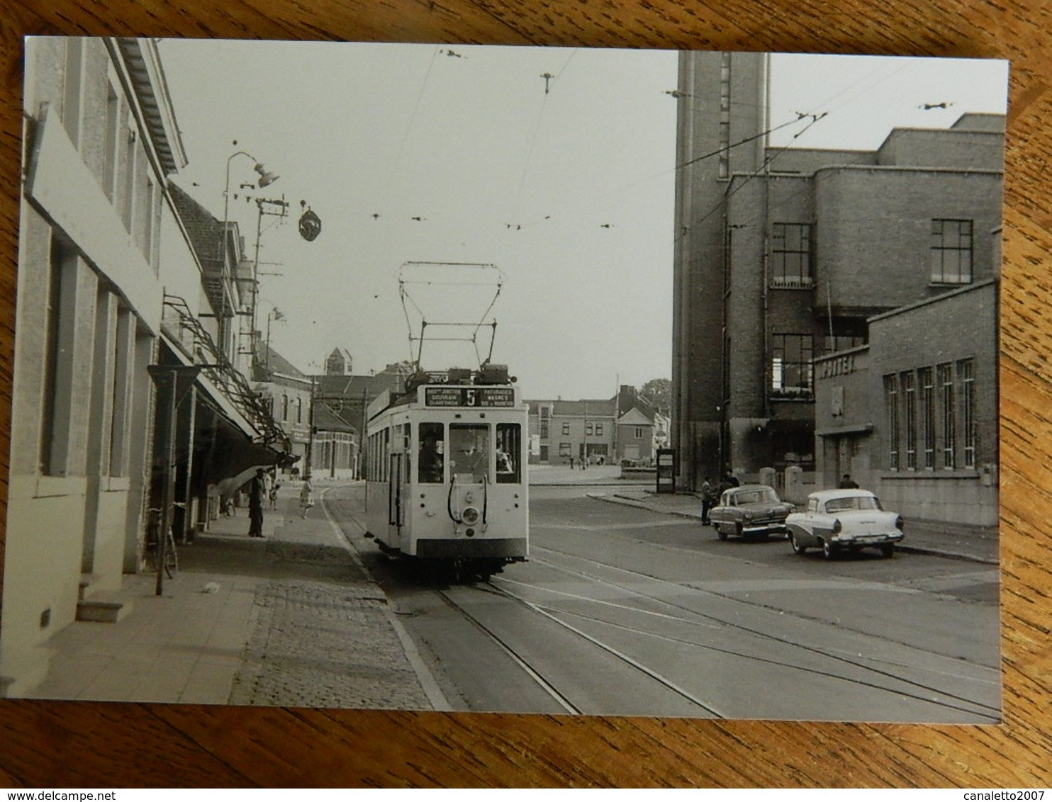 QUAREGNON  +TRAM:PHOTO 10X15 LE TRAM ARRIVE AUX 4 PAVES LE 16/09/1959 - Quaregnon