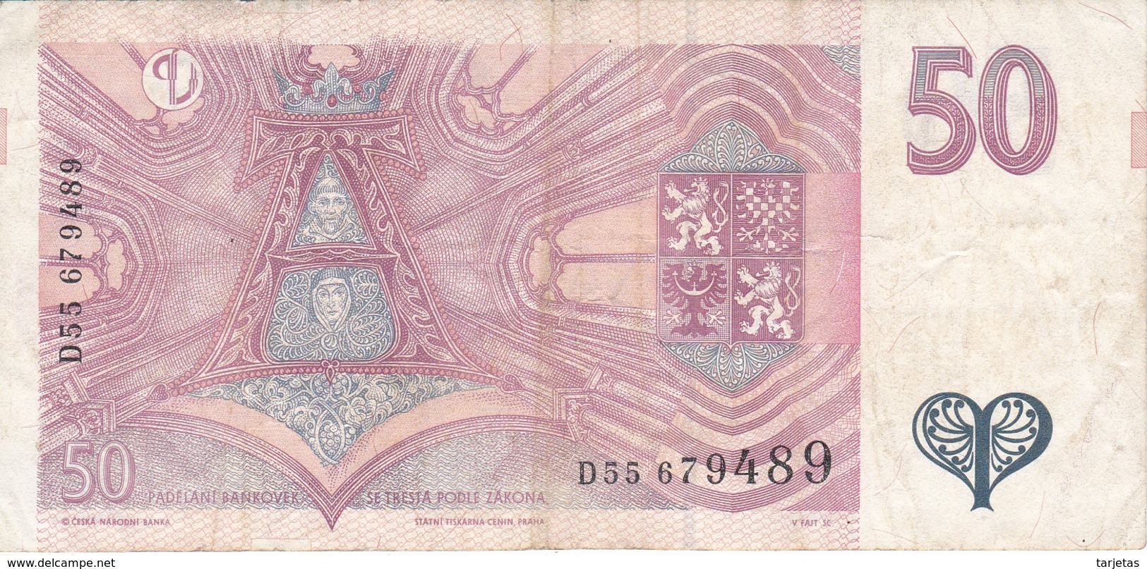 BILLETE DE LA REPUBLICA CHECA DE 50 KORUN DEL AÑO 1997  (BANKNOTE) - República Checa