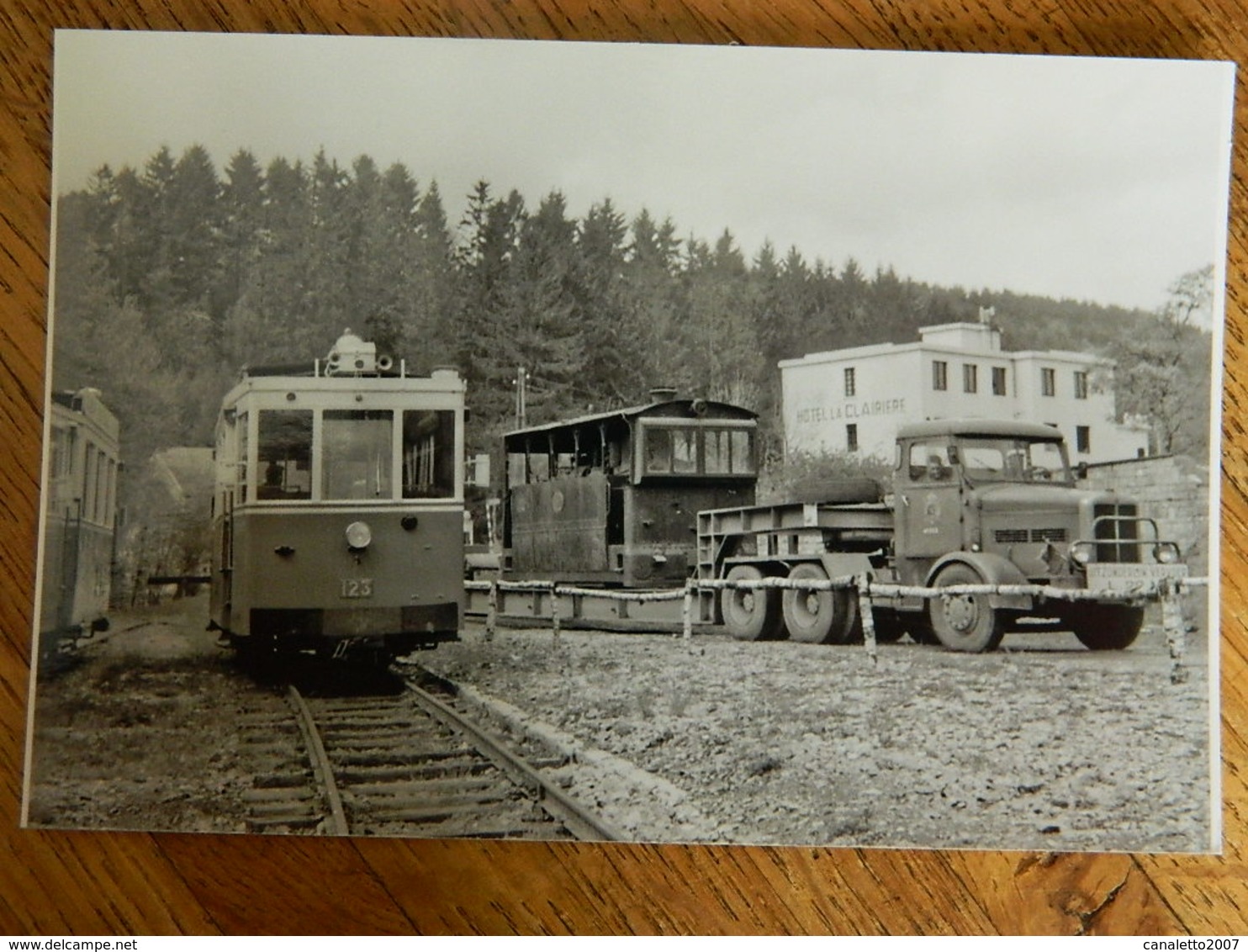 EREZEE  +TRAM:PHOTO 10X15 -TRAM -DECHARGEMENT DE LA MACHINE A VAPEUR DU CAMION LE 6/5/1968 - Autres & Non Classés