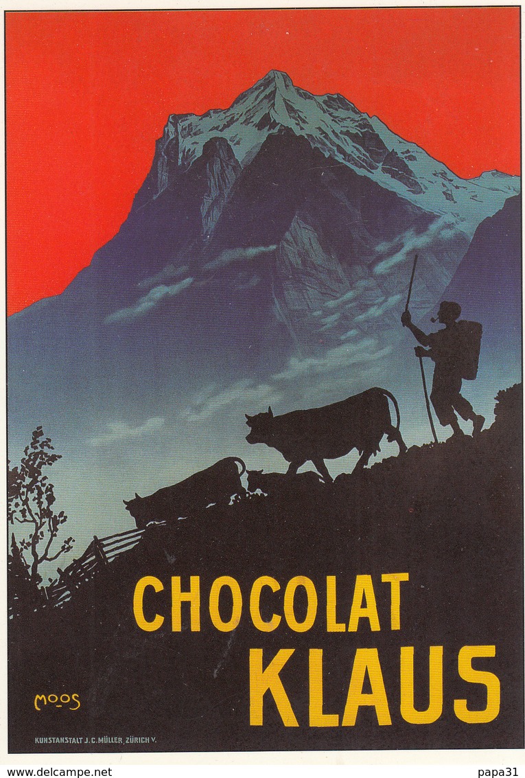 CHOCOLAT KLAUS Par MOOS  - Edition "l'Avion Postal - Saint Ouen " - Publicité