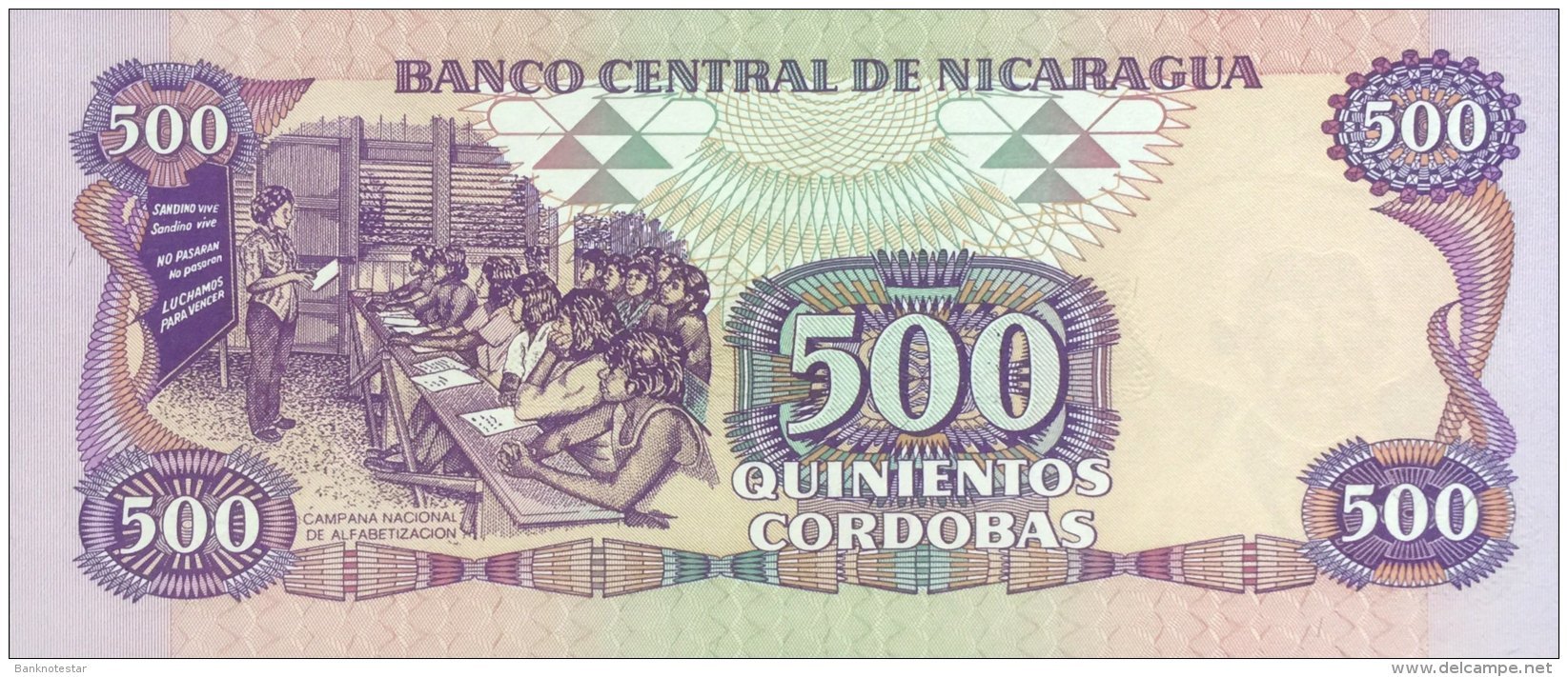 Nicaragua 500 Cordobas, P-155 (1985) - UNC - Nicaragua