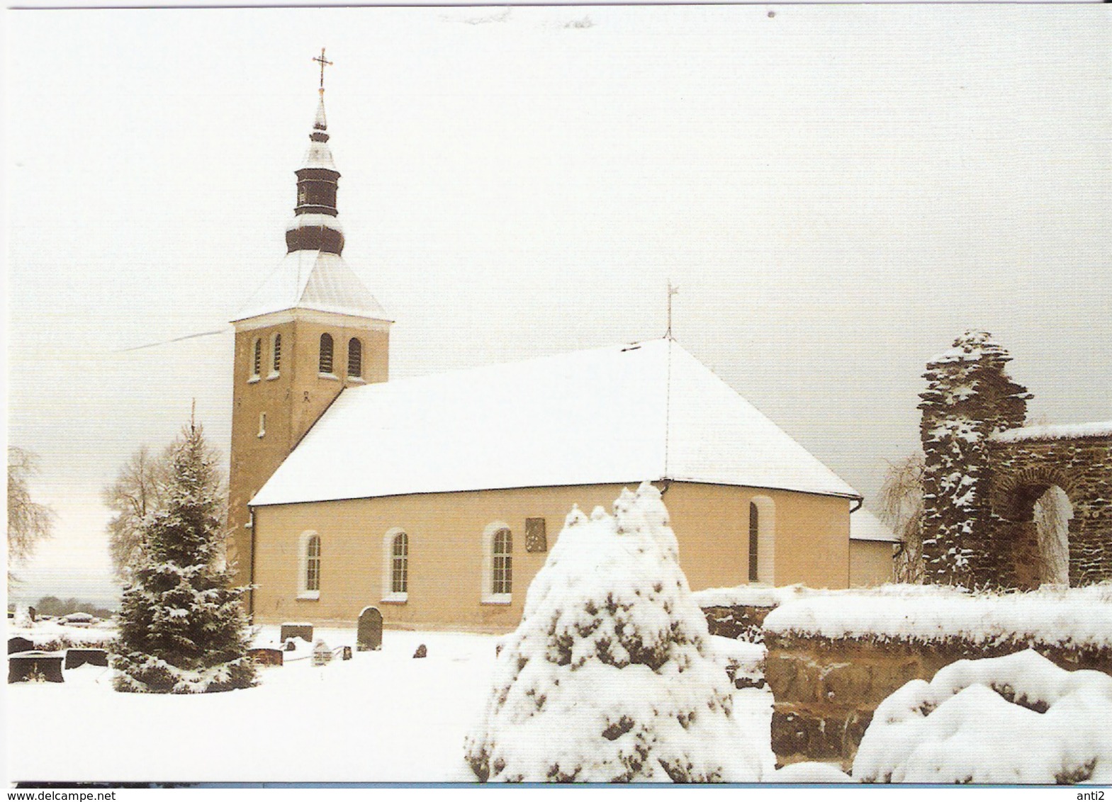 Sweden Card With Gudheim Kyrka, Church, Winter, Unused - Briefe U. Dokumente