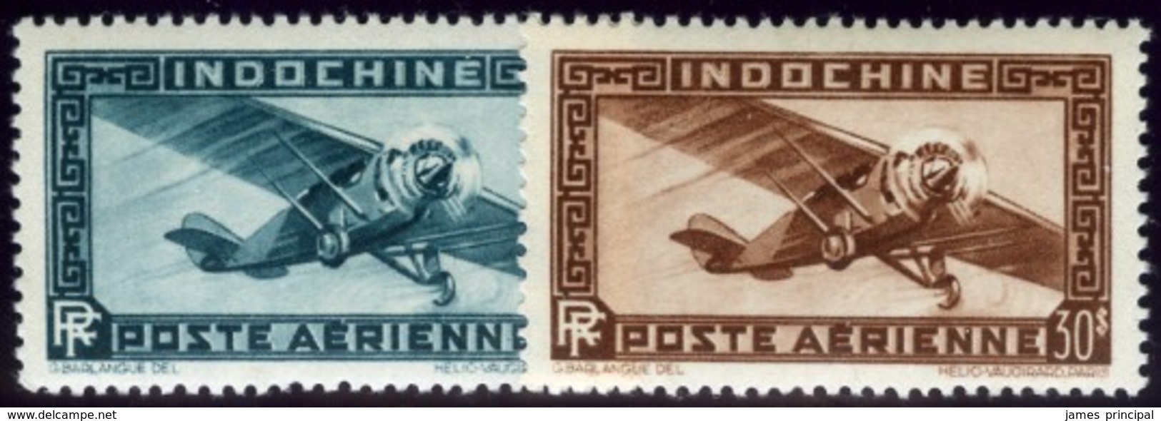 Indochina. Sc #C27-C28. Air Mail. Mint. ** - Airmail