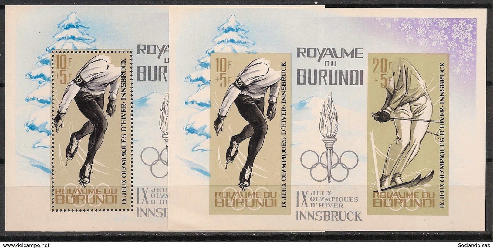 Burundi - 1964 - N°Mi. Bloc 3 + 3B - Innsbruck / Olympics - Neuf Luxe ** / MNH / Postfrisch - Winter 1964: Innsbruck