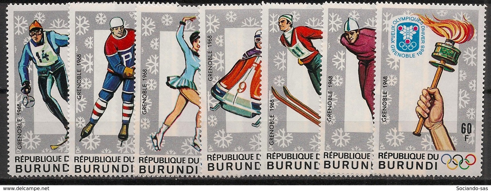 Burundi - 1968 - N°Mi. 386 à 392 - Grenoble / Olympics - Neuf Luxe ** / MNH / Postfrisch - Unused Stamps