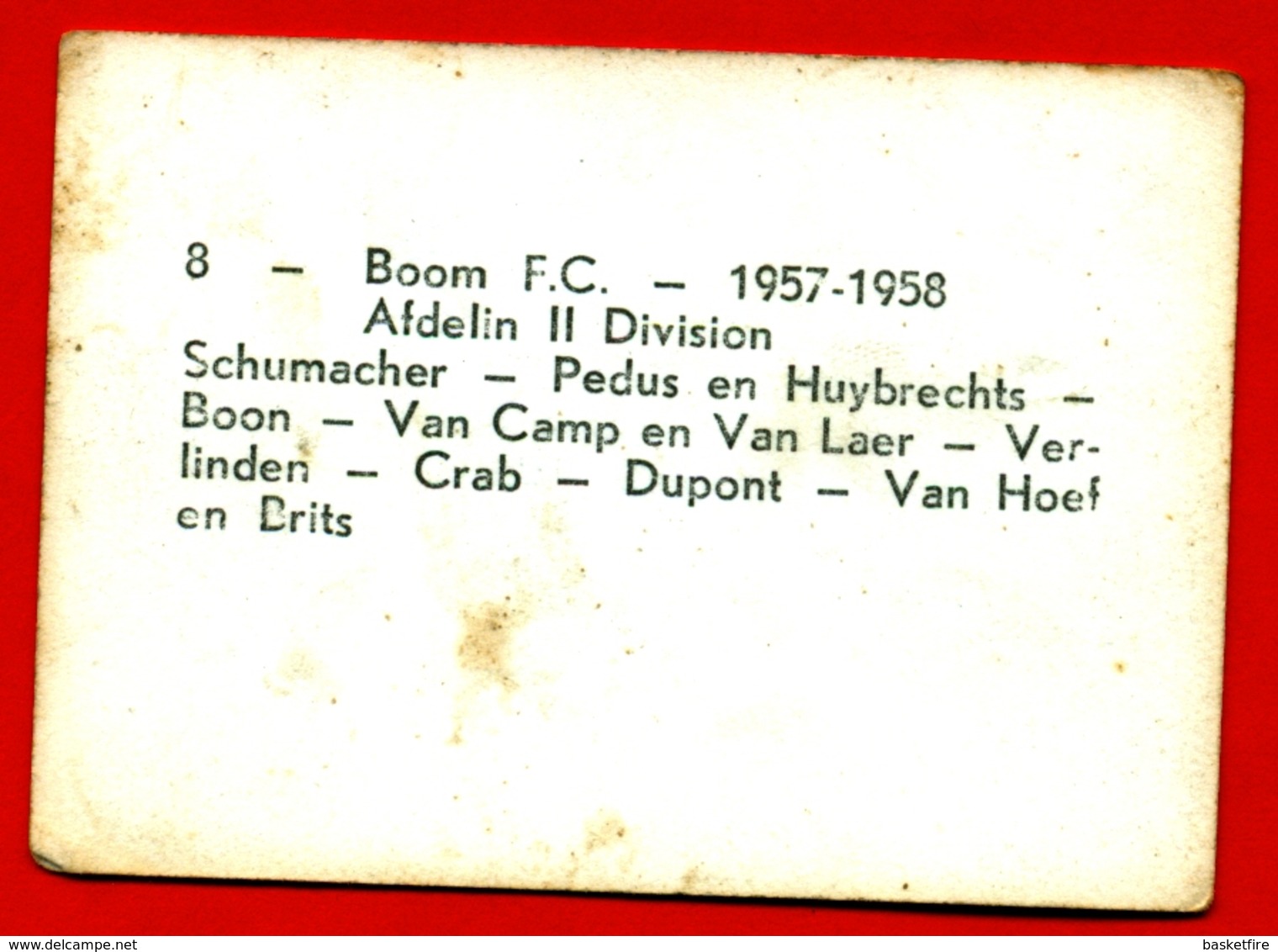 Boom F.C. - 1957-1958 - Afdeling II - Fotochromo 7 X 5 Cm - Autres & Non Classés