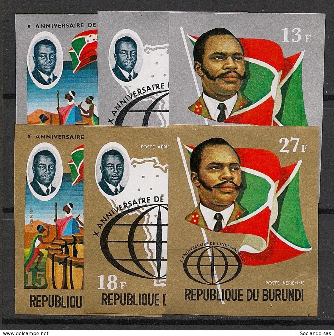 Burundi - 1972 - N°Mi. 869B à 874B - Indépendance - Non Dentelé / Imperf. - Neuf Luxe ** / MNH / Postfrisch - Neufs