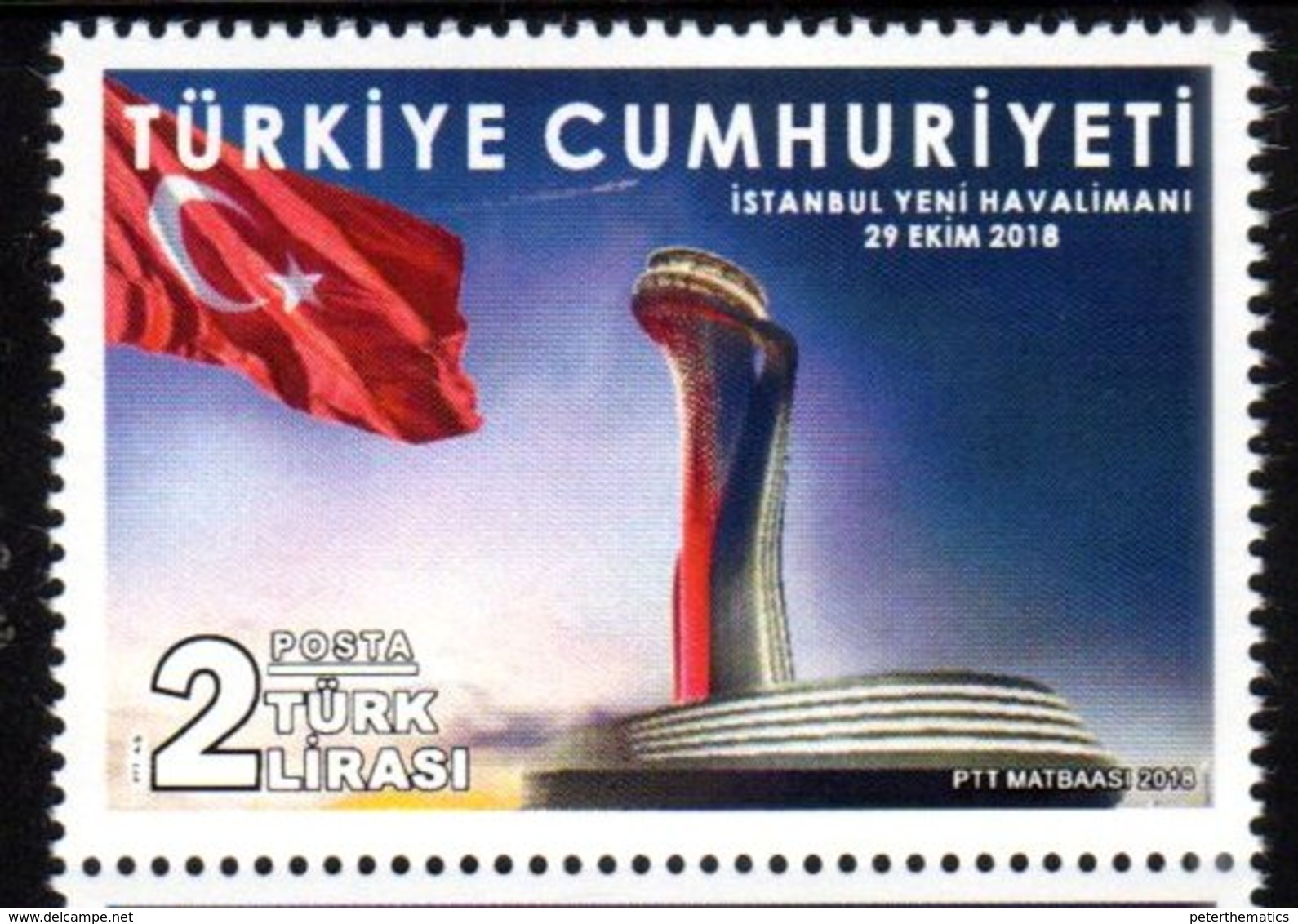 TURKEY, 2018, MNH, AIRPORTS, FLAGS, NEW INSTANBUL AIRPORT,1v - Other (Air)