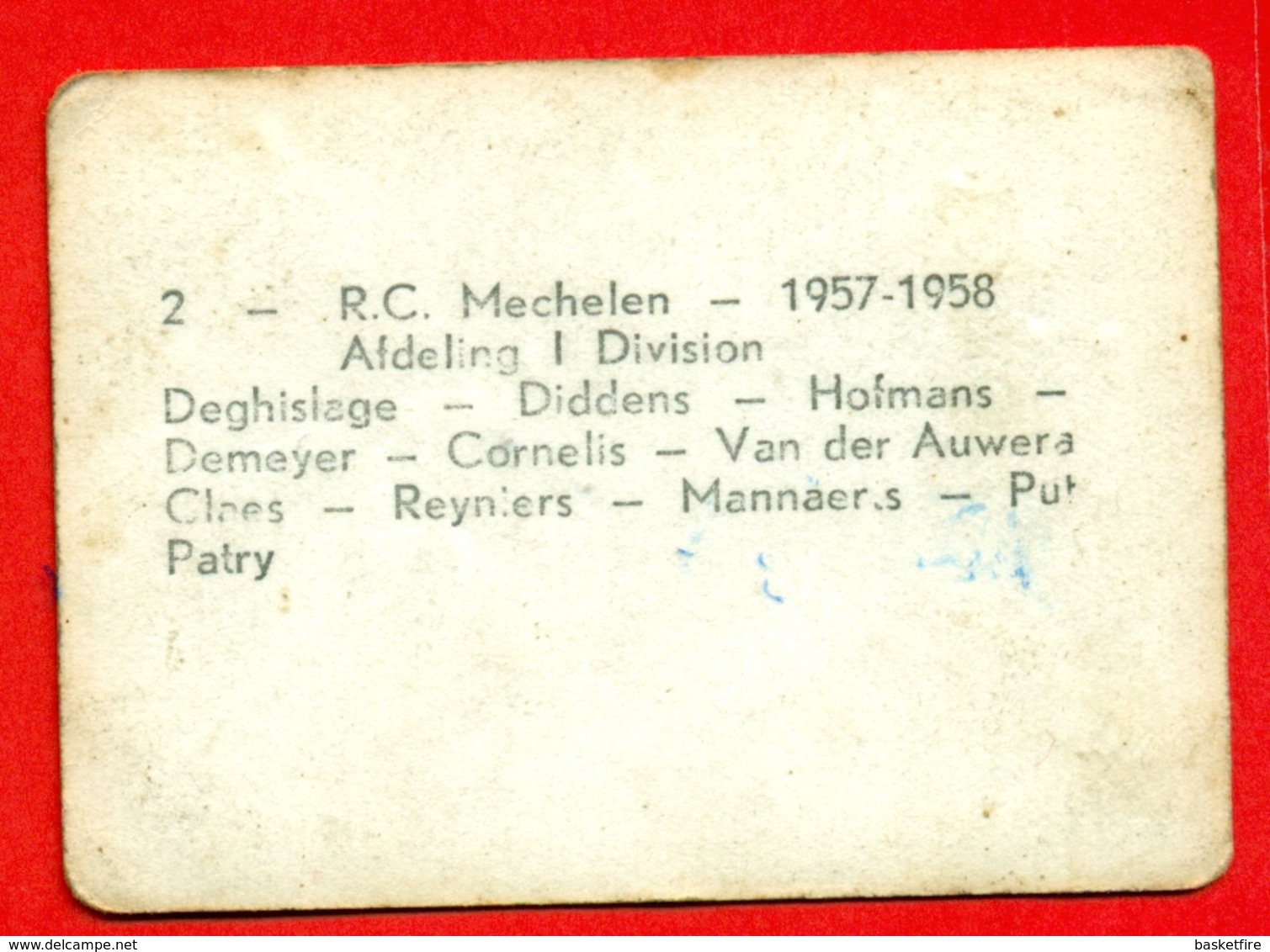 R.C. Mechelen - 1957-1958 - Afdeling I - Fotochromo 7 X 5 Cm - Autres & Non Classés