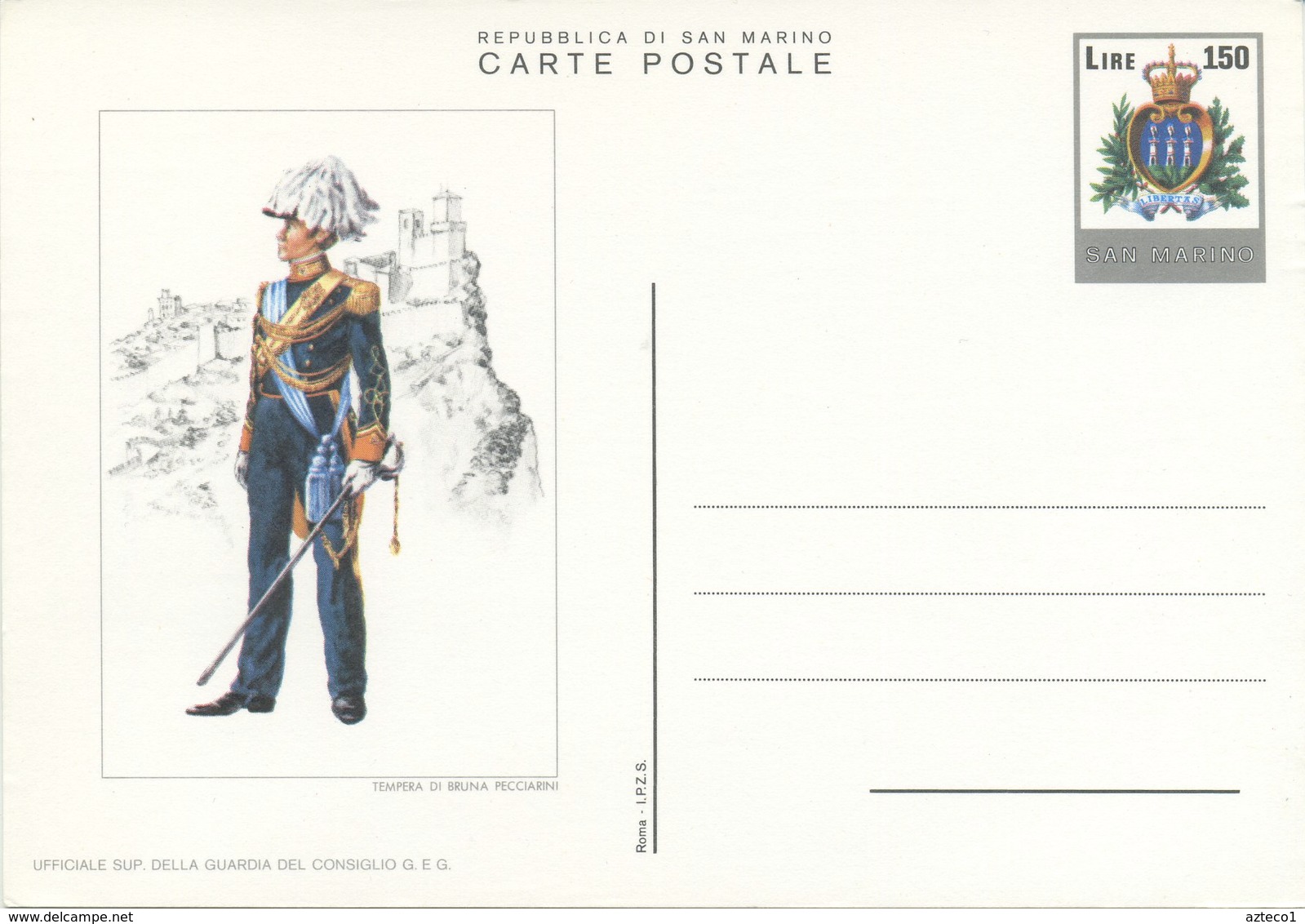 SAN MARINO - CARTOLINA POSTALE  1979 - UNIFORMI - SERIE  COMPLETA DI 6 CARTOLINE  - NUOVA - Postwaardestukken