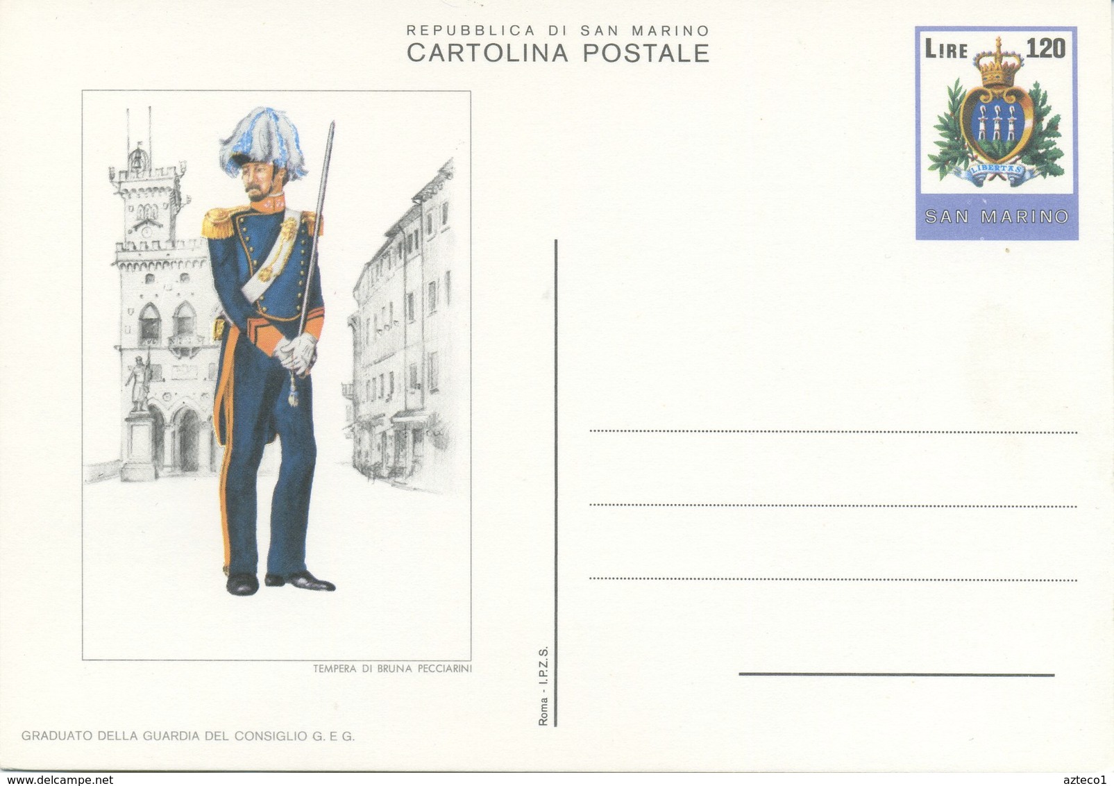 SAN MARINO - CARTOLINA POSTALE  1979 - UNIFORMI - SERIE  COMPLETA DI 6 CARTOLINE  - NUOVA - Postwaardestukken