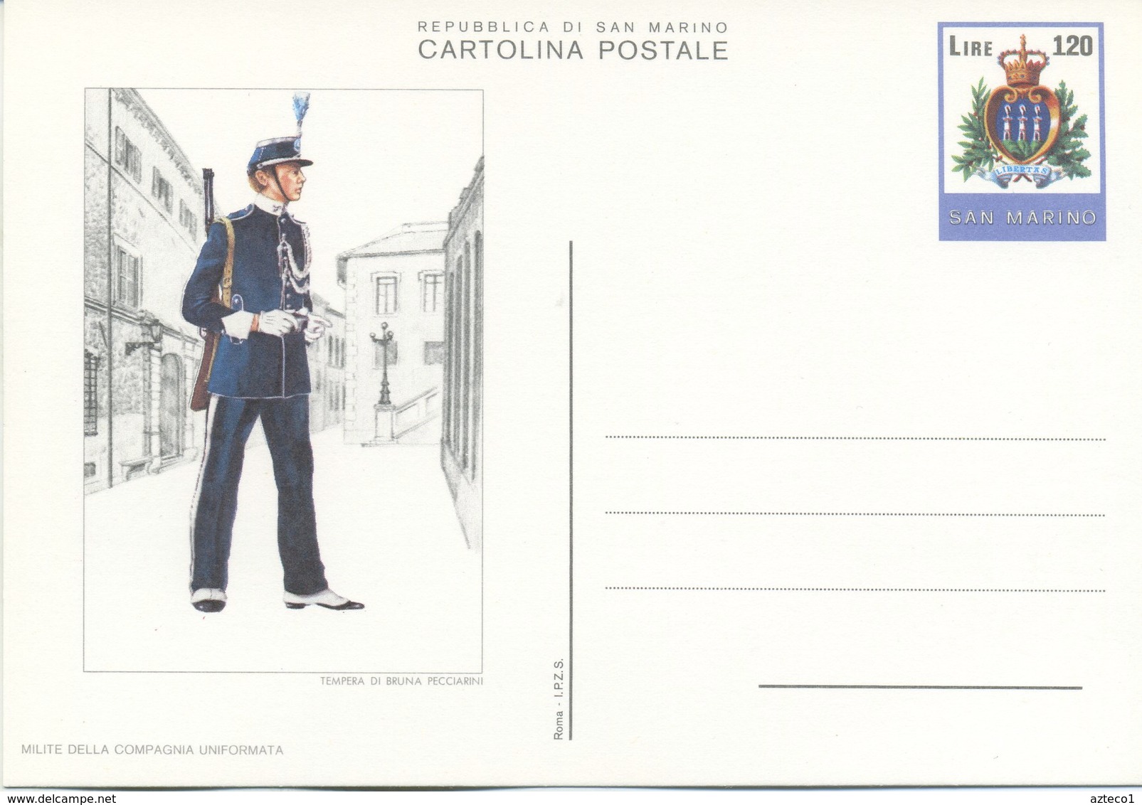 SAN MARINO - CARTOLINA POSTALE  1979 - UNIFORMI - SERIE  COMPLETA DI 6 CARTOLINE  - NUOVA