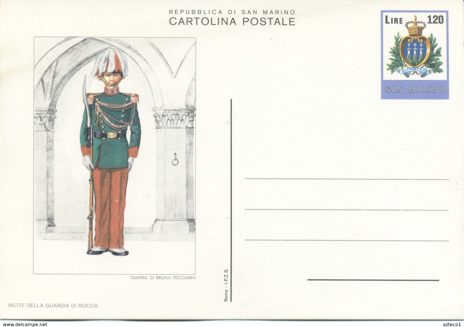 SAN MARINO - CARTOLINA POSTALE  1979 - UNIFORMI - SERIE  COMPLETA DI 6 CARTOLINE  - NUOVA