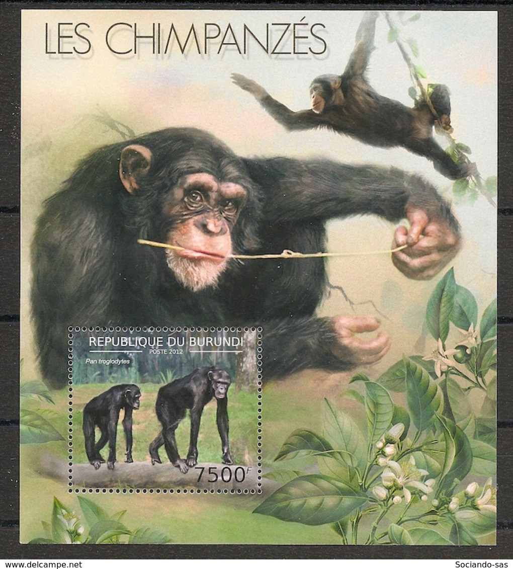 Burundi - 2012 - Bloc BF N°275 - Chimpanzés - Neuf Luxe ** / MNH / Postfrisch - Chimpancés