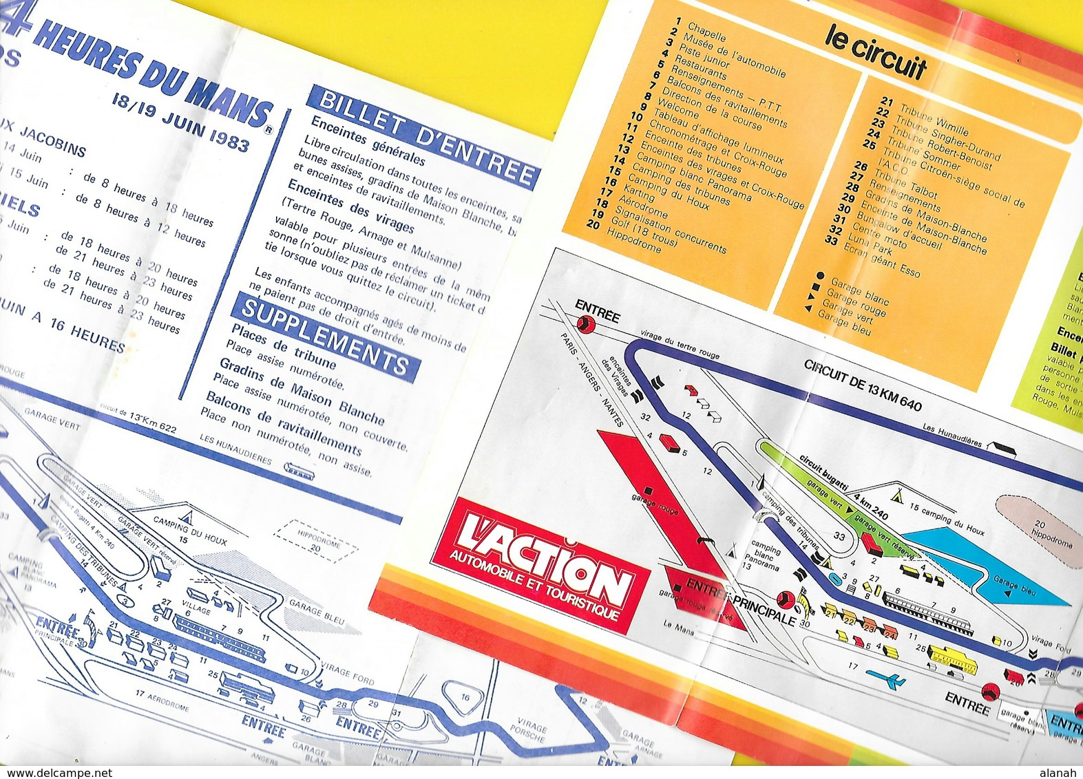 2 Tarifs 1981 & 1983 24H Du MANS Format A4 Recto/verso - Sonstige & Ohne Zuordnung