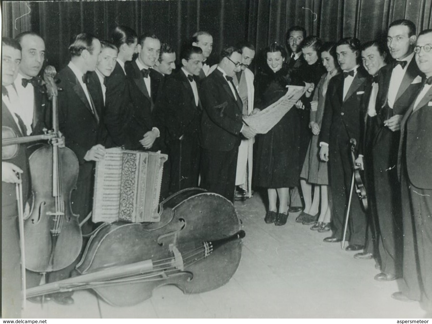 TANGO ORQUESTA EDGARDO DONATO CON BANDONEON, FUELLE. ARGENTINA CIRCA 1910's FOTO PHOTO - LILHU - Personalidades Famosas