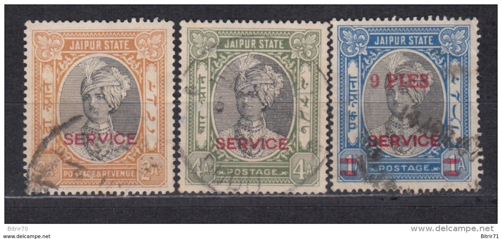 1936 - 1947   SG  Nº  O26 , O28 , O32 - Jaipur