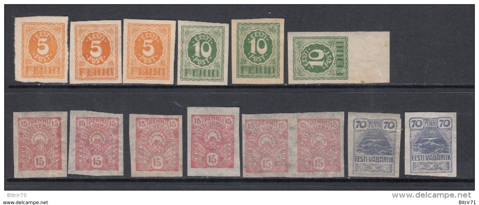 1919   MICHEL   Nº  6 , 8 , 9 , 11 ,   ** / * - Estonia