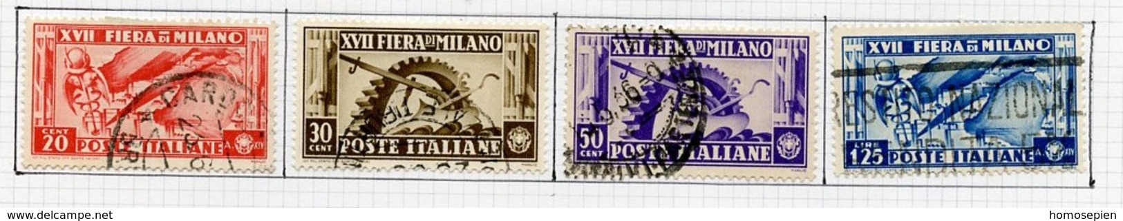 Italie - Italy - Italien 1936 Y&T N°374 à 377 - Michel N°543 à 546 (o) - Foire De Milan - Oblitérés