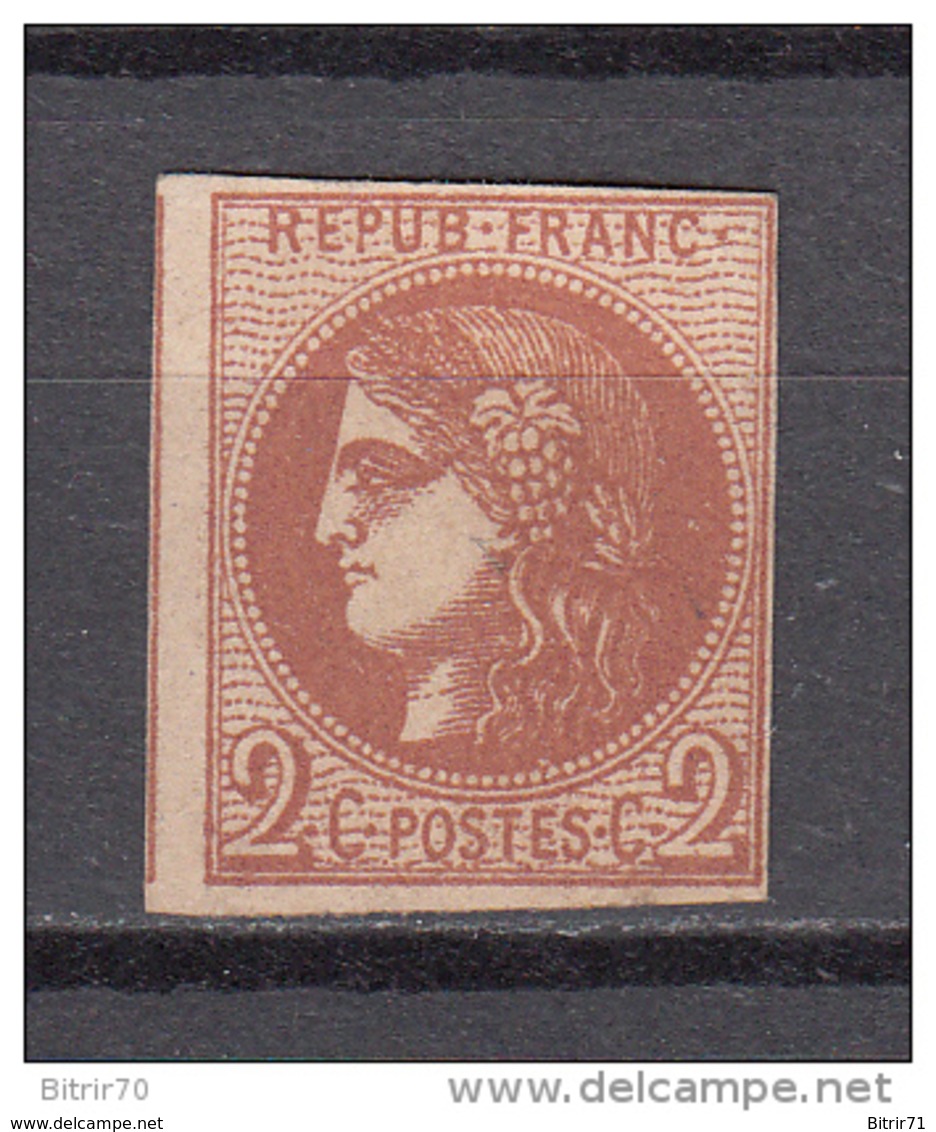 1873  YVERT  Nº  40   / * / - 1870 Ausgabe Bordeaux