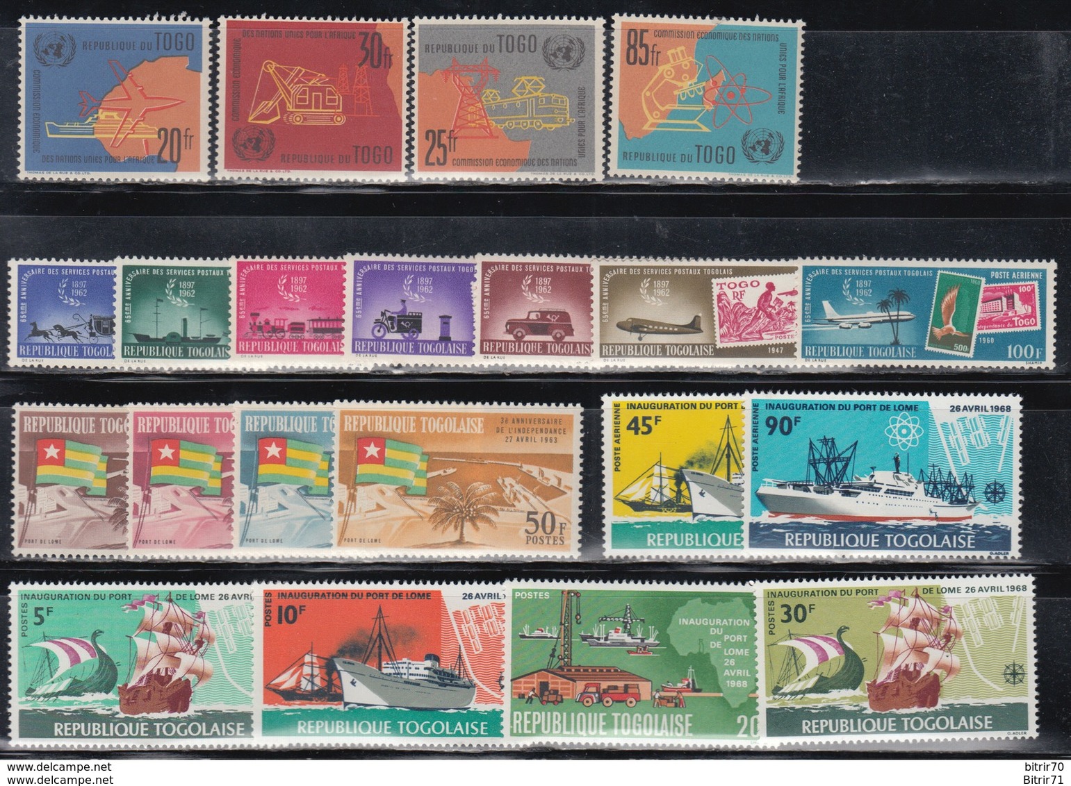 1961- 1968.  YVERT Nº 274 / 277, 371 / 376, 381 / 384, 573 / 576, Aéreo. 37,   93 / 94.   /**/ - Togo (1960-...)