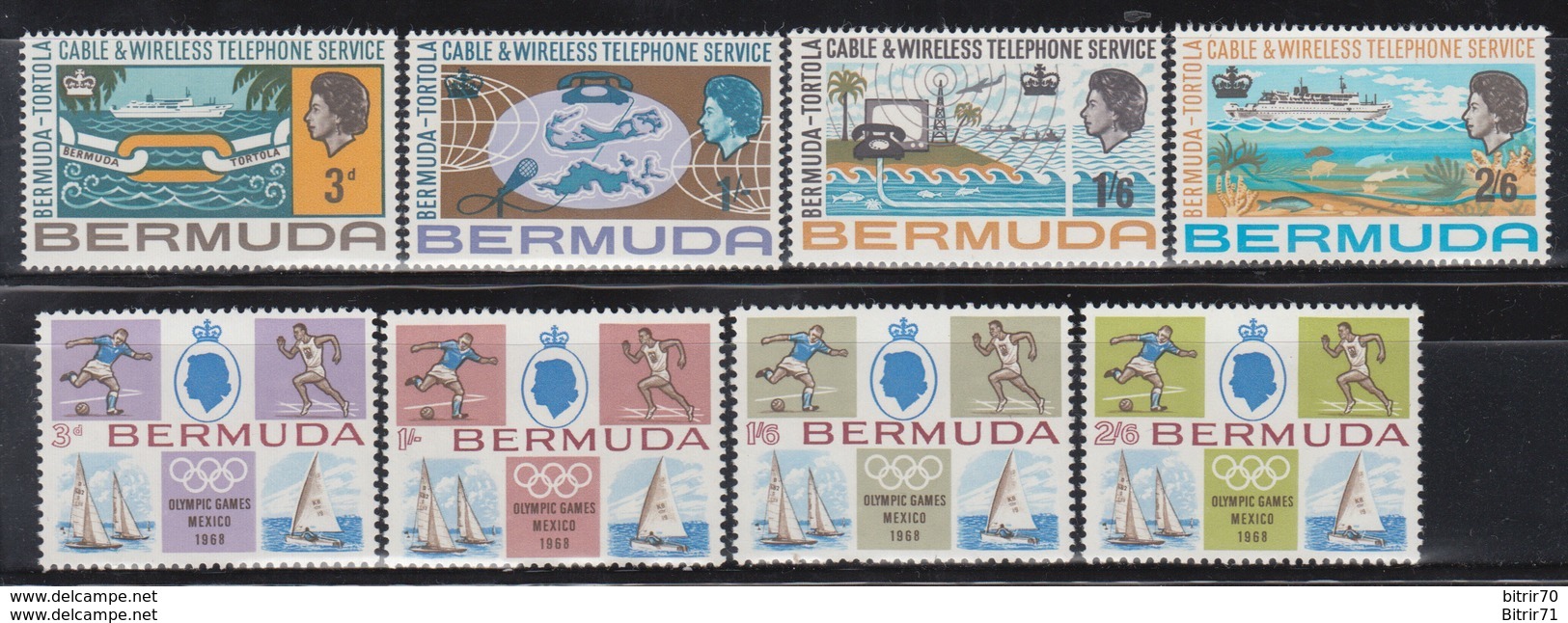 1967 - 1968.    YVERT Nº 202 / 205, 214 / 217.    /**/ - Bermuda