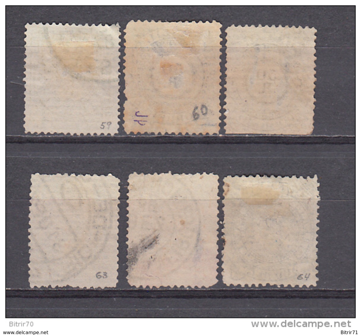 1884 - 1888   YVERT   N  59 , 60 , 63 , 64 , - Usados