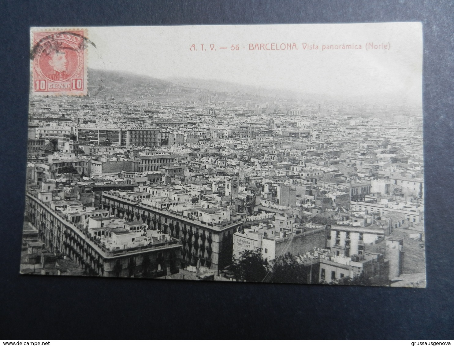 19924) BARCELONA VISTA PANORAMICA NORTE VIAGGIATA 1907 - Barcelona