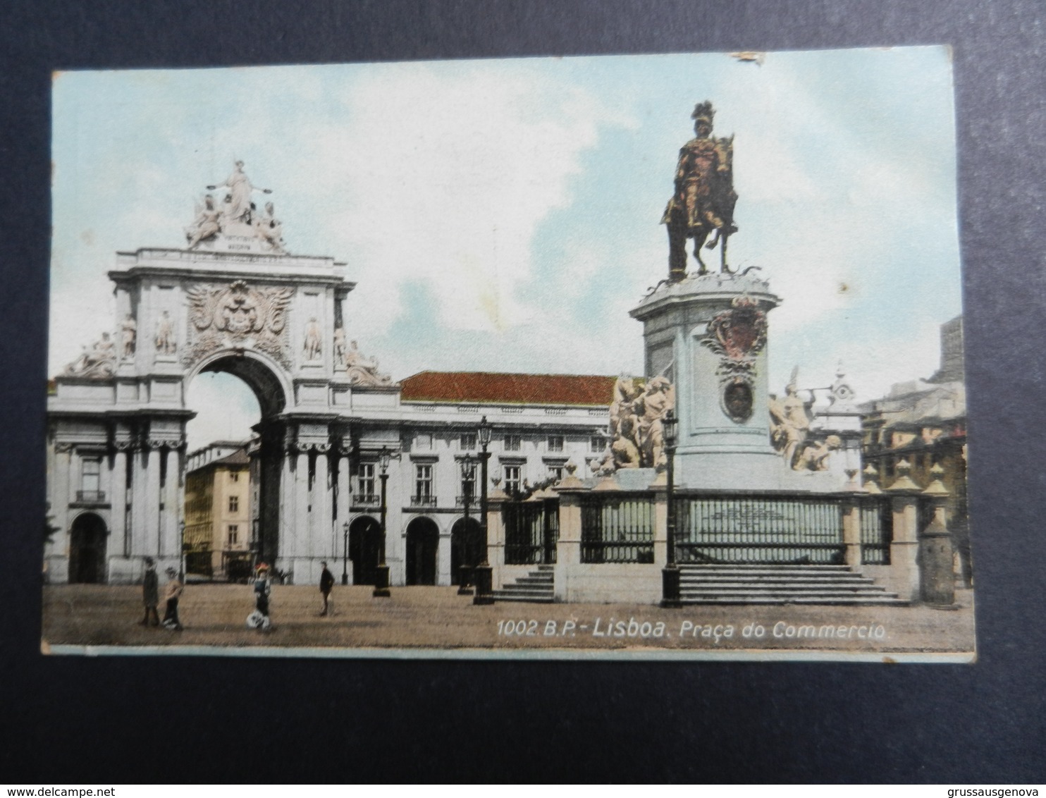 19924) LISBONA PIAZZA COMMERCIO LISBOA PRACA DO COMMERCIO VIAGGIATA 1908 - Lisboa