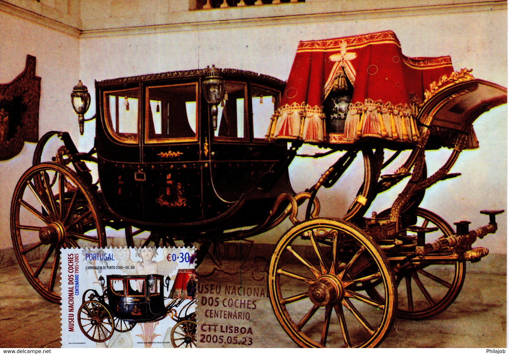 " VOITURE DE GALA DU XIXème SIECLE " Sur Carte Maximum N°tée Du PORTUGAL De 2005 - Stage-Coaches